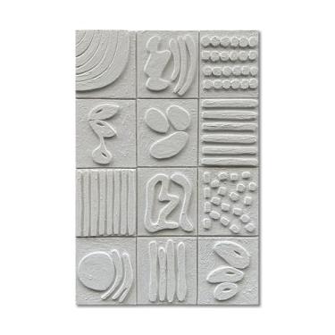 Imagem de Diathou Arte branca abstrata tridimensional textura arte pintura a óleo. Decoração de casa de estilo minimalista moderno para sala de estar, quarto, corredor, escritório, pendurar na parede. 91 x 61