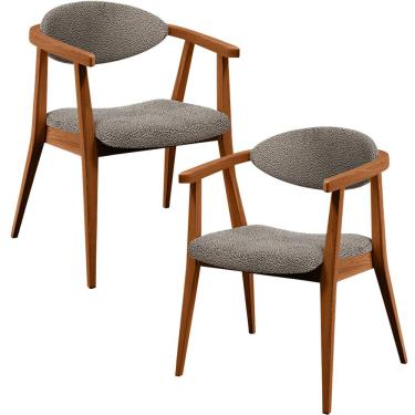 Imagem de Kit 02 Poltronas Decorativa Para Sala De Estar E Recepção Cecília L02 Bouclê Bege - Lyam Decor