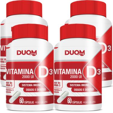 Imagem de COMBO 4 VITAMINA D3 2000UI 60 CAPS CADA TOTAL 240 CAPS DUOM