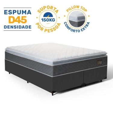 Imagem de Cama Box King com Colchão e Espuma D45 Pillow Top Fort Comfort - Helle