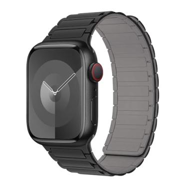 Imagem de Pulseira magnética para Apple Watch séries 11/10/9/8/7/6/5/4/3/SE/2nd/Ultra 3 de 49 mm, 46 mm, 45 mm, 44 mm, 42 mm, 41 mm, 40 mm, 38 mm, 40 mm, 38 mm, 49 mm, 46 mm, 46 mm, 46 mm, 46 mm, 46 mm, 46 mm