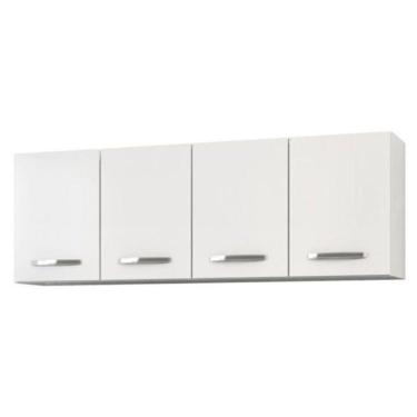 Imagem de Armário Aéreo De Cozinha Panamá 04 Portas 160cm Branco - Lumil Móveis Branco