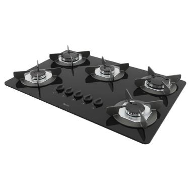 Imagem de Cooktop Terim Safe Ferro Fundido 5 Bocas A Gas Preto Bivolt