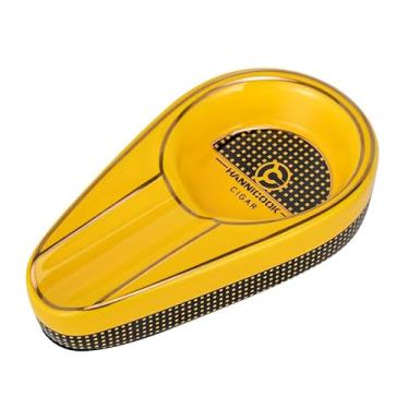Imagem de Cinzeiro para Charuto em Cerâmica Premium Hannicook– Compacto e Elegante Preto I Caixa Presente (AMARELO)