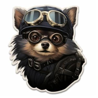 Imagem de Adesivos de Animais Kawaii Steampunk para Quarto Infantil Decorativo YorkShire Terrier 50x50cm