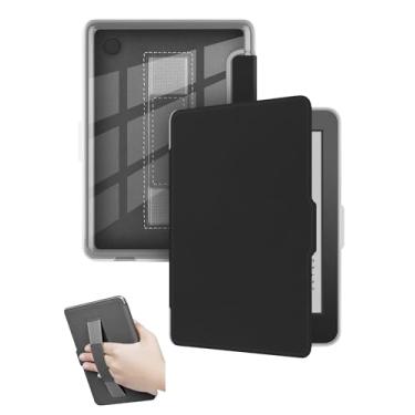 Imagem de Capa para eReader Kobo Clara Color/Clara BW/Clara 2E eReader de 15 cm com alça de pulso e hibernar/despertar automático, à prova de choque e resistente a arranhões (preto)