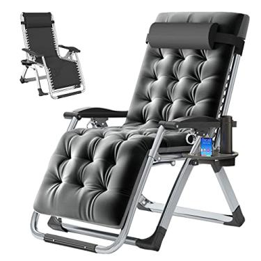 Imagem de NAIZEA Cadeira acolchoada com gravidade zero, espreguiçadeiras dobráveis ao ar livre, cadeiras de acampamento reclináveis ajustáveis com suporte para copos, cadeira ergonômica de gramado para varanda