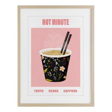 Imagem de Stupell Industries Hot Minute Cup of Noodles Impressão emoldurada cinza sob vidro, design por A Barefoot Stylist, 20 x 14