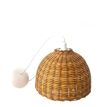 Imagem de Luminária Pendente Rústico Artesanal, Lustre de Teto com Uma Lâmpada, Estilo Rústico para Iluminação Residencial (BANANA PENDENTE BRANCO)