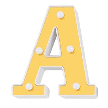 Imagem de Lâmpada de letra galvanizada dourada, branco quente, constante, brilhante, festa de aniversário, decoração interna, luz noturna