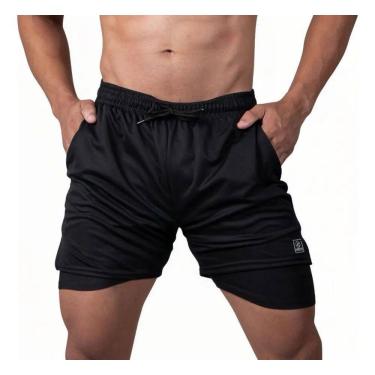 Imagem de Shorts 2 Em 1 Térmico De Compressão Bolso Secreto Vermelho G