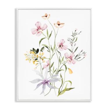 Imagem de Stupell Industries Pacote de folhagem floral arte giclée emoldurada preta, design por Lettered and Lined, 20 x 16