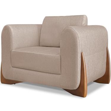Imagem de Poltrona Jolie 1 Lugar Pes Boomerang Linho Areia Ezz Areia