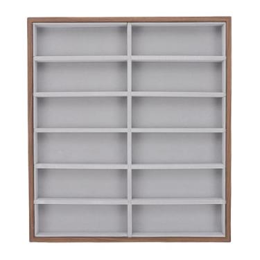 Imagem de Luocute Bandeja Organizadora de óculos, Moldura de Madeira de Nogueira, Vitrine de óculos de Sol Com Forro de Veludo Macio para Exibição de Armazenamento de Joias de óculos, Adequada