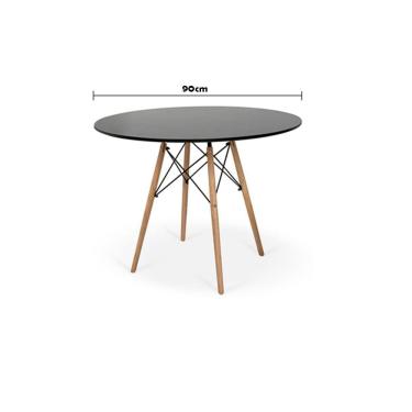 Imagem de Mesa De Jantar Redonda Eames Eiffel Wood 90cm Preta