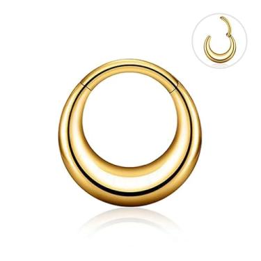Imagem de Brincos femininos Daith de cartilagem pequena argola dourada hipoalergênico hélice piercing de titânio 14k aço cirúrgico diamante implante zircônia cúbica joia, 16g-8mm, Aço inoxidável, Zircônia