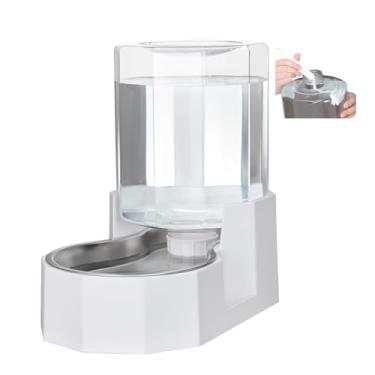 Imagem de Sfozstra Distribuidor Automático De Água Para Animais De Estimação Com Tigela De Aço Inoxidável, Bebedouro Por Gravidade, Alimentador Angular De Água Para Cães E Gatos De Pequeno A Grande Porte (Bra