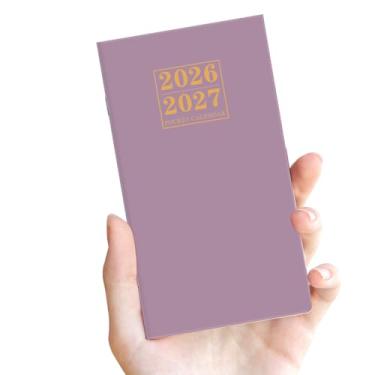 Imagem de Calendário de bolso 2025-2027 para bolsa – Agenda mensal de julho de 2025 a junho de 2027, calendário mensal de dois anos para organização e planejamento, 8,9 cm x 16,5 cm, roxo