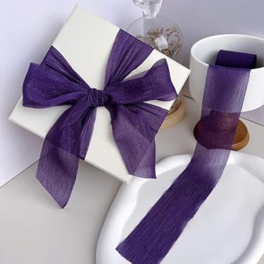 Imagem de Fita de organza transparente, fita de chiffon de 4,8 cm de largura, 5 metros/rolo para embrulho de presente, buquê de casamento, decoração de artesanato DIY - 1 rolo