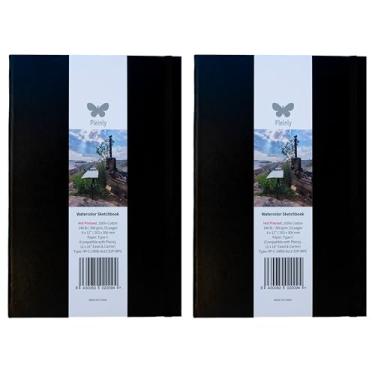 Imagem de 2 cadernos de desenho PLEINLY 100% algodão aquarela grandes 20,3 x 30,5 cm, 63,5 kg / 300GSM papel absorvente tipo C, retrato de 52 páginas cabe em um suporte de painel úmido, capa dura, pacote duplo