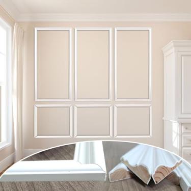 Imagem de Kit de 3 conjuntos de painéis de lambris de madeira maciça - Molde de parede de destaque de instalação rápida, painel de parede de lambris pré-fabricado pronto para montar para decoração de casa (198