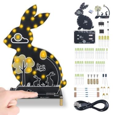 Imagem de BANRIA Kit De Projeto Solda Com Controle Toque, Coelho Fofo Para Praticar, Eletrônicos Fofos - 3 Modos Iluminação, Kits Iniciantes, Adolescentes E Adultos, Presente Família/Amigos