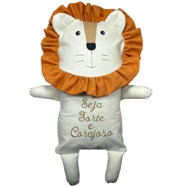 Imagem de Naninha para Bebê e Crianças HEEMM HIRA IMI Tecido Macio (80% Algodão, 20% Linho) Algodão Hipoalergênica Colecionável Artesanal Lavável e com Enchimento Removível 40x25cm Modelo LEAO LINHO