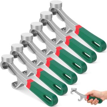 Imagem de Leriton Pacote com 6 ferramentas de abridor de balde de 15 galões de tinta de alumínio resistente, abridor de tampa de balde de 21 cm, cabo de borracha antiderrapante, removedor de balde durável para