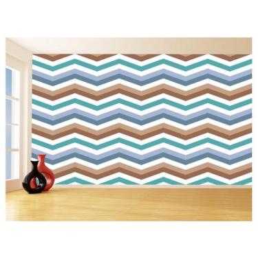 Imagem de Papel De Parede 3D Sala Chevron Zig Zag Listras 3,5M Zig76 - Você Deco