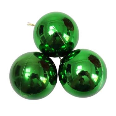 Imagem de Kit com 3 Bolas de Natal Verdes Brilhantes – Enfeites Natalinos para Árvore, Guirlanda e Decoração Interna | Cor Verde Vibrante, Alta Durabilidade e Design Elegante
