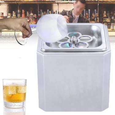 Imagem de JYXYXSCP Mini refrigerador de vidro, congelador de vidro de CO2, freezer de copo de vidro, refrigerador de garrafa de coquetel