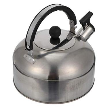 Imagem de Garrafas de água de aço inoxidável, chaleira de chá assobiando, fogão, bule de chá, chaleira de aço inoxidável, chaleira de café, máquina de chá com alça para acampamento em casa, ao ar livre, alto