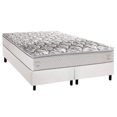 Imagem de Cama Box Queen: Colchão Ortopédico Herval Ag65 Santorini C1604 + Base Crc Corano White (158x198)