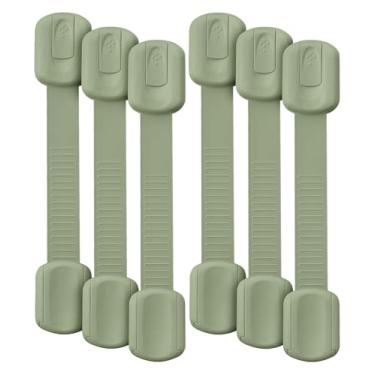 Imagem de Bates- Fechaduras de alça de segurança para crianças, pacote com 6, fechaduras pretas para armário de bebê, fechaduras de banheiro à prova de bebê, fechaduras de gaveta à prova de crianças, fechaduras