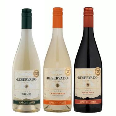 Imagem de Kit 3 Vinho Fino Chardonnay, Pinot Noir e Riesling Marcus James