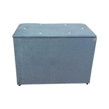 Imagem de Baú Decorativo Almofadado para Quarto e Closet – Porta Objetos Prático(Cinza)
