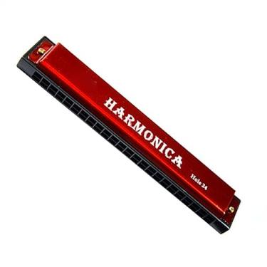 Imagem de Gaita cromática C chave 24 furos madeira instrumentos musicais gaita com estojo (cor: 03)