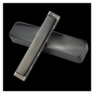 Imagem de Gaita profissional de 24 furos gaita tremolo preta instrumentos musicais de vento com estojo (cor: G)