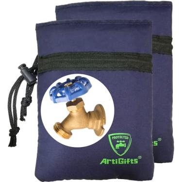 Imagem de ArtiGifts Meias para torneira Pro Outdoor para proteção contra congelamento de inverno, 15 cm L x 19,6 cm A, azul Mazarine, conjunto com 2