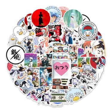 Imagem de Adesivo Gintamas Anime Vinyl Cartoon para garrafa de água (50 unidades)