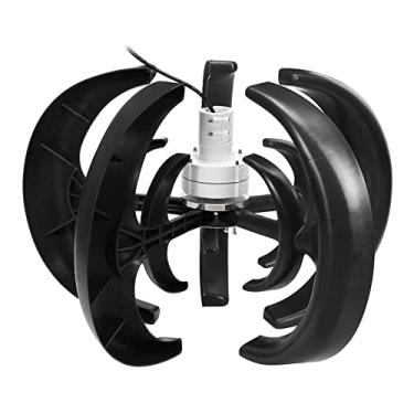 Imagem de 12v,HENGJINGTR Conjunto de Turbina Eólica Vertical de 14000W Sem Ruído, Turbina Eólica de 12V 24V 48V 220V com 5 Pás e Controlador MPPT, Gerador Eólico para Uso Doméstico