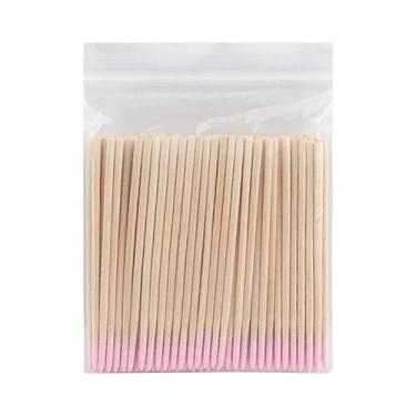 Imagem de Cotonetes De Madeira Com Dupla Ponta Descartáveis Para Limpeza De Lábi
