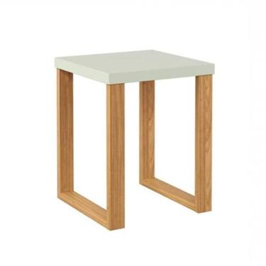 Imagem de Mesa Lateral Lanes 100% MDF Off White e Freijó - Modern