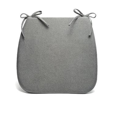Imagem de Almofadas de cadeira de cozinha, almofadas de cadeira para cadeiras de jantar com laços para alívio de pressão, almofadas de cadeira de jantar antiderrapantes adequadas para ambientes internos e