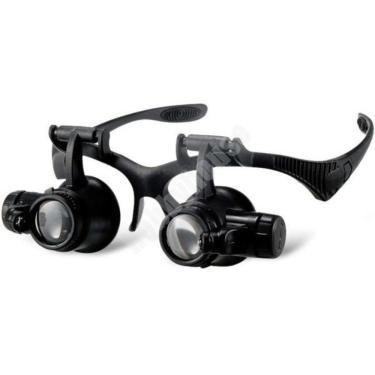 Imagem de Oculos Lupa Cabeca 20x Profissional Luz Dupla Lente De Aumento Pala Reparo Joias Eletronica Estetica Relogios