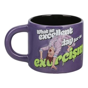 Imagem de Paladone Caneca Exorcist Reagan Exorcism, filme de terror oficialmente licenciado 400 ml, grande xícara de café roxa de cerâmica para chá e chocolate quente, presente para fãs de filmes