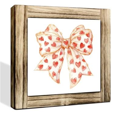 Imagem de Sinal de madeira para o dia dos namorados, letreiros de arte de alegria de férias, decorações festivas do dia dos namorados, placa decorativa de madeira interna (A06)