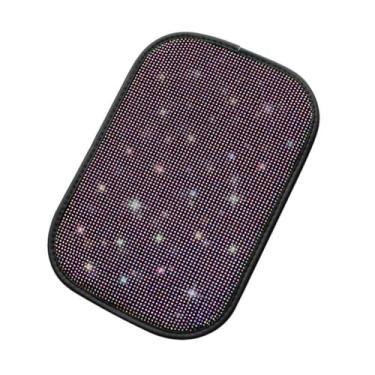 Imagem de Knonip Capa de console central de carro cristal brilhante diamante anti-arranhões capa de caixa de apoio de braço automotivo acessórios de decoração de interiores de carro 32 cm x 21,6 cm universal