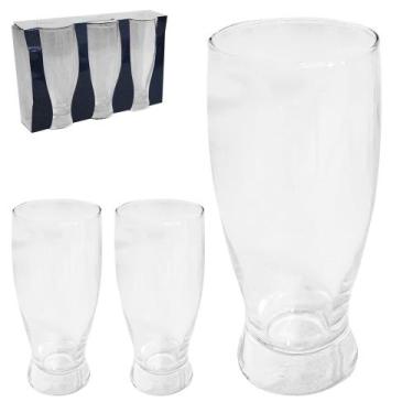 Imagem de Jogo de Copo de Vidro para Chopp Tulipa  3 Peças 350ml - FLASHGOODS