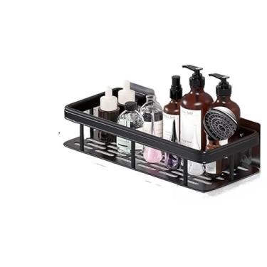 Imagem de Suporte Para Champô Sem Furos - Prateleira Adesiva, Suporte Para Casa De Banho(KIT 1 -Retangular -preto)